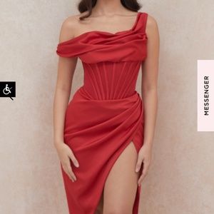 Lulu red asymmetrical dress